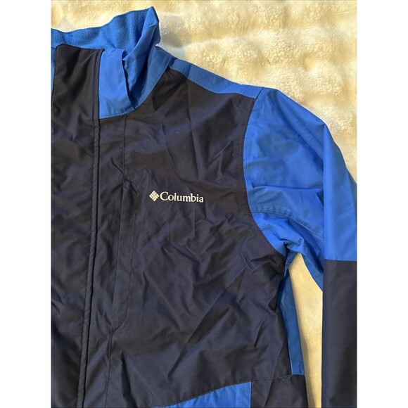 Columbia Boys Size Large Ski Jacket Snowboard Blue Outgrown Sleeve Omni Tech - Picture 2 of 14